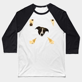 Black and White Puppies - Cute dog pattern Baseball T-Shirt